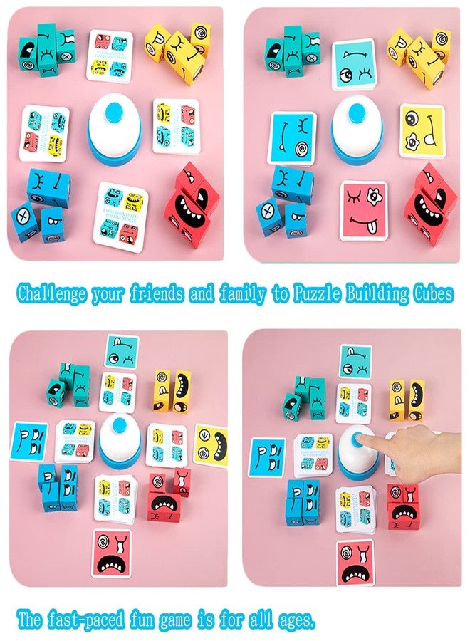 varbertos Wooden Face Changing Magic Cube Building Blocks Game Matching Expression Puzzle Toy Board Games for Family Night, Match Puzzles Geometric Educational Toys for Kids and Adults - Image 5